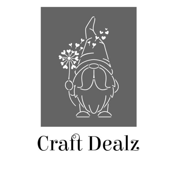 Gnome with Heart Flower Stencil