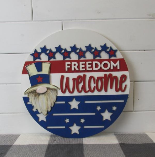 Uncle Sam Gnome Welcome Freedom Overlay