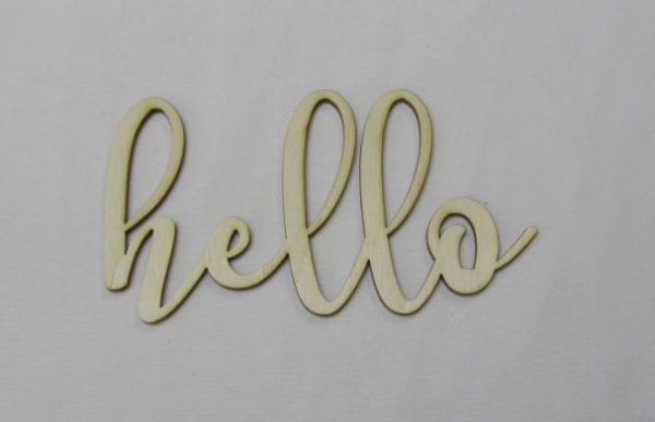 Laser Thin Script Hello 6"