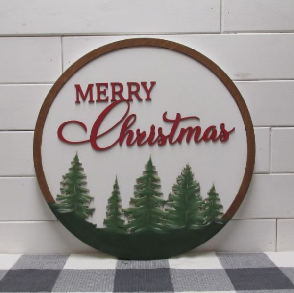 Merry Christmas Pines Overlay w Circle