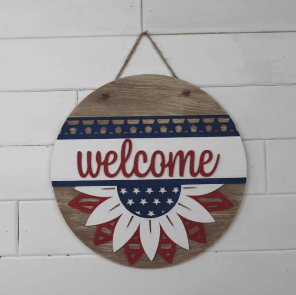 Patriotic Sunflower Welcome Overlay