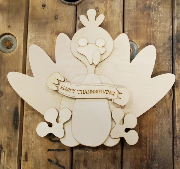 Wooden Turkey w Pumpkin Kit - Image 2