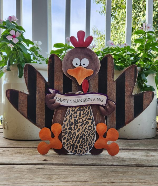 Wooden Turkey w Pumpkin Kit