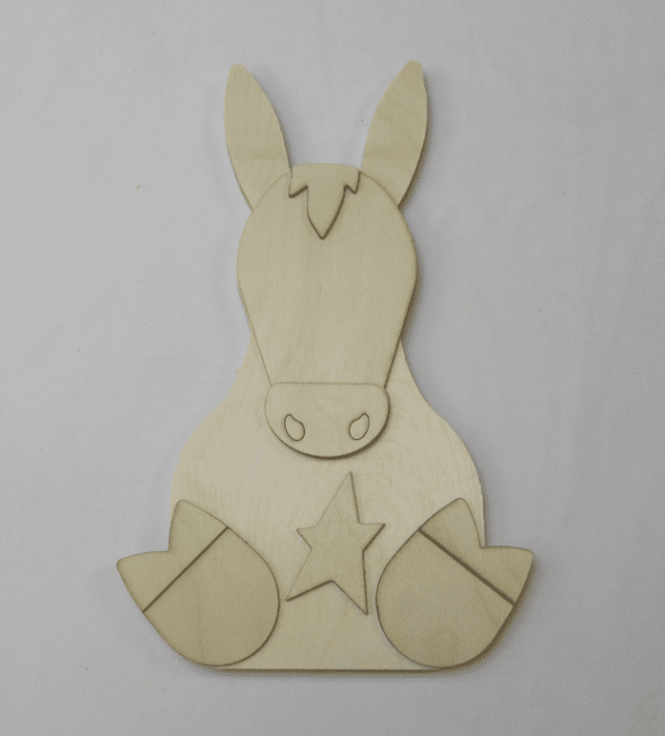 Wooden Sitting Donkey - Image 2