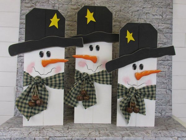 Large Snowman Trio