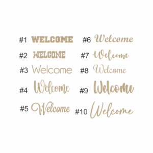 wooden welcome word