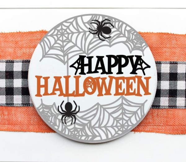 Happy Halloween w Spider Web Overlay