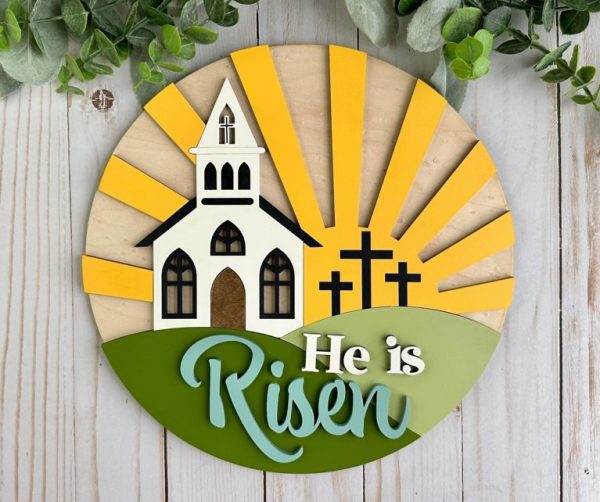 He is Risen w Church Overlay Kit